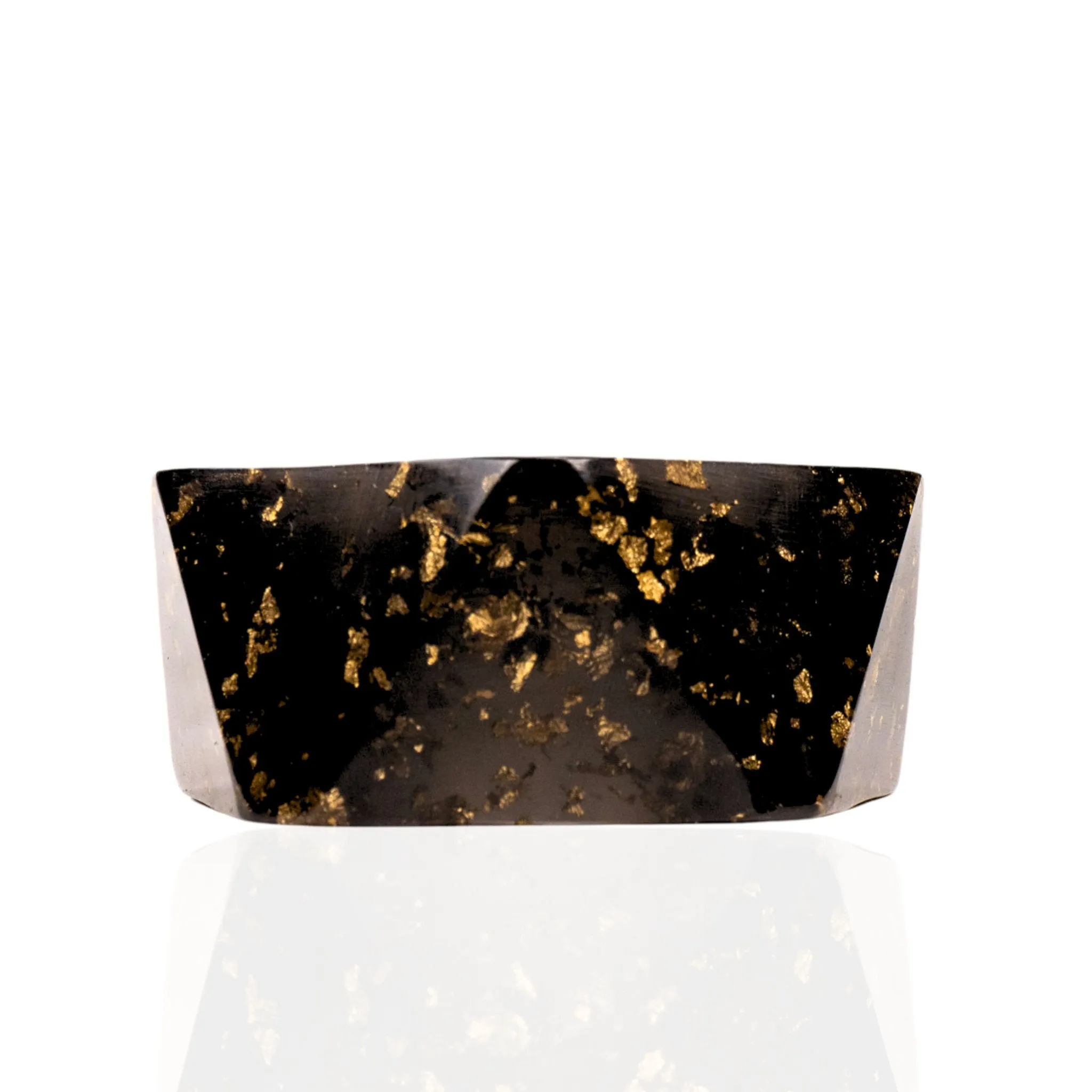Malika 3pc Bangle Stack - Black & Metallic Gold Fleck