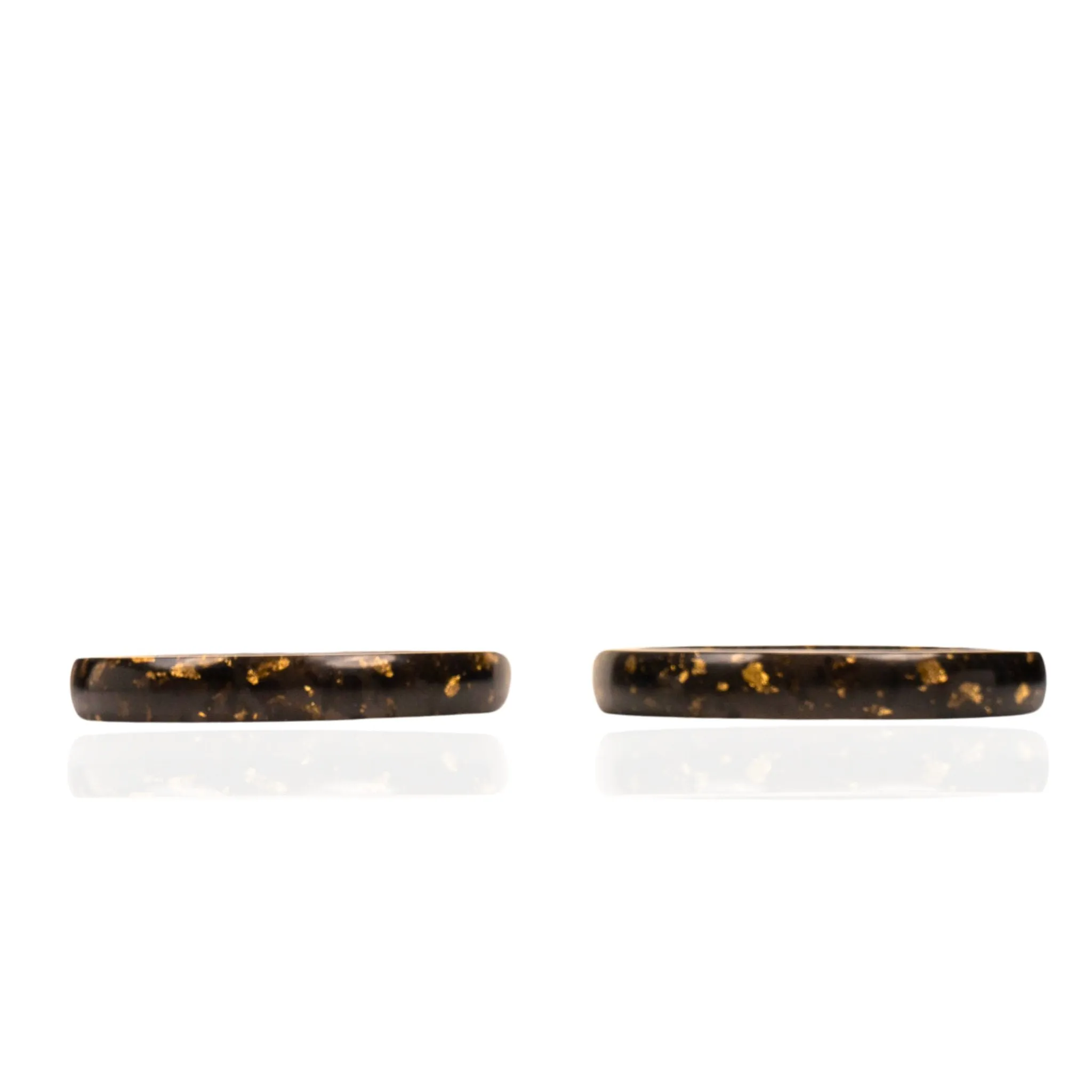 Malika 3pc Bangle Stack - Black & Metallic Gold Fleck