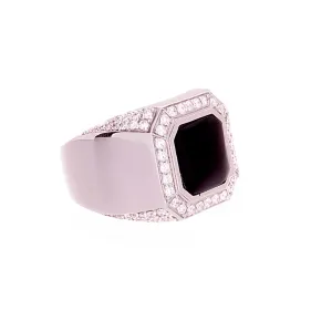 Mens Onyx & Diamond Ring