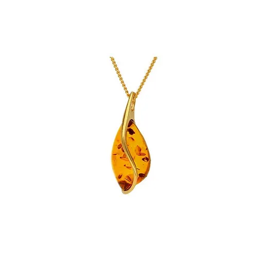 MILENA Elegant Amber Gold Plated Necklace