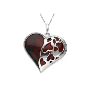 MILENA necklace Silver and Amber Cherry Heart