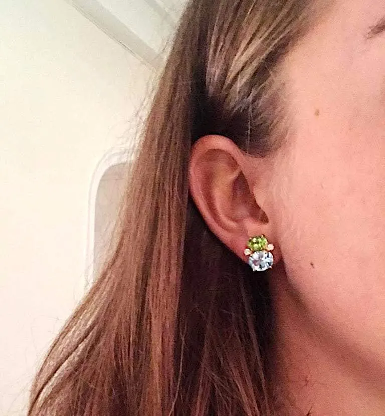Mini GUM DROP™ Earrings with Amethyst and Iolite and Diamonds