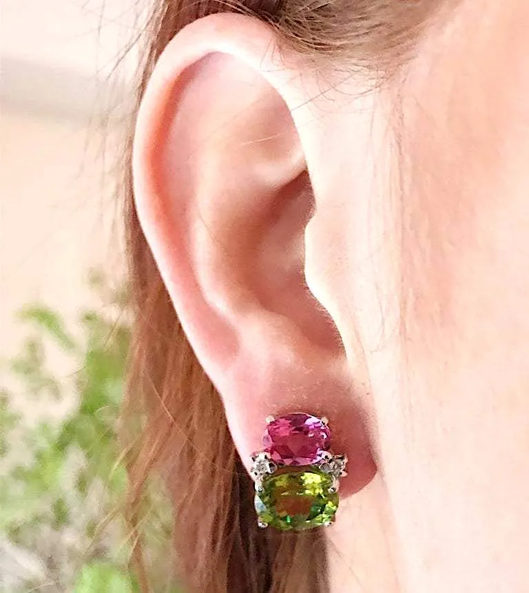 Mini GUM DROP™ Earrings with Amethyst and Iolite and Diamonds