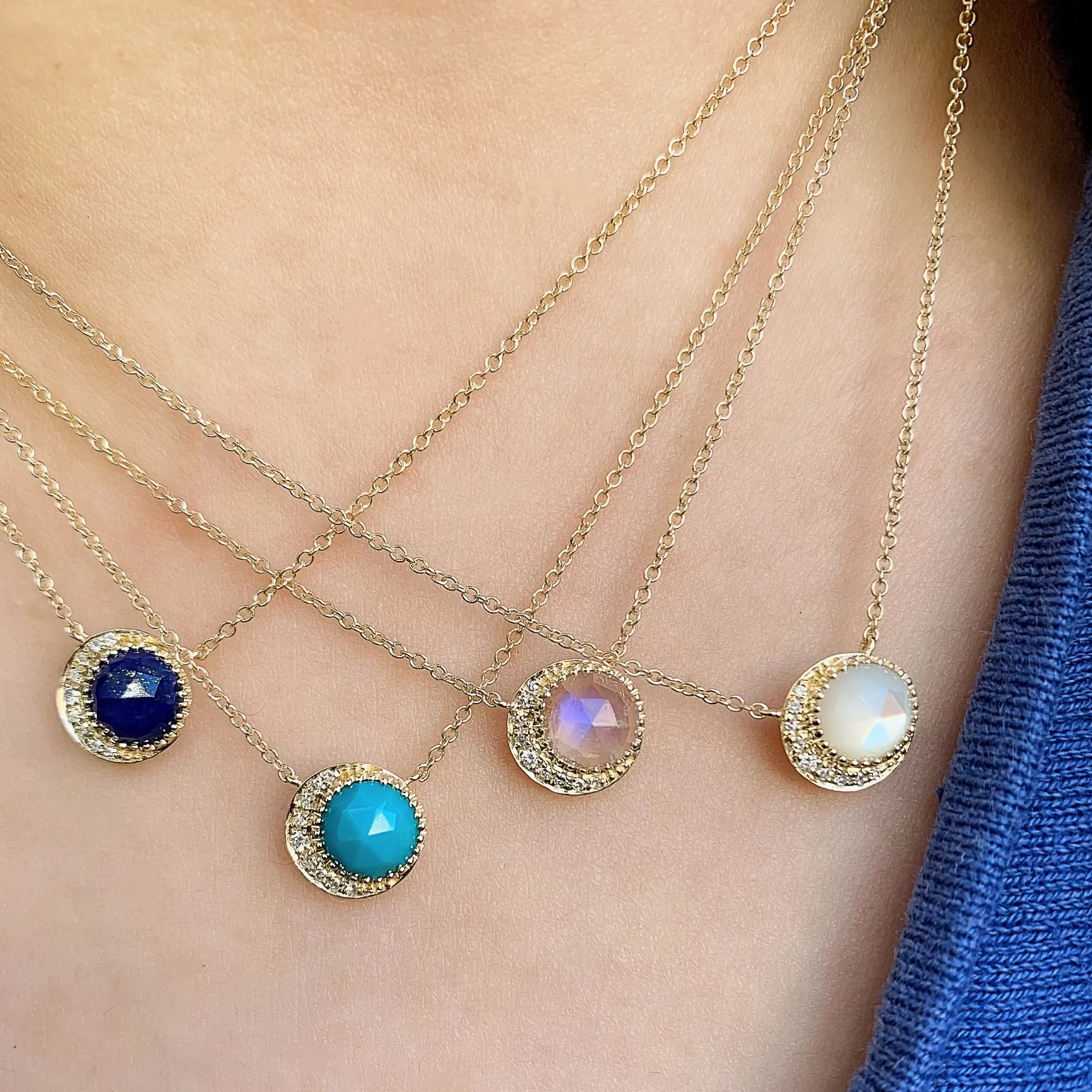 Moon Phase Turquoise Necklace