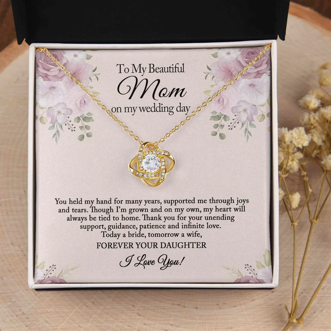 Mother of the Bride Gift from Bride, To My Mom on My Wedding Day, Mother of the Bride Necklace, Wedding Day Gift from Daughter