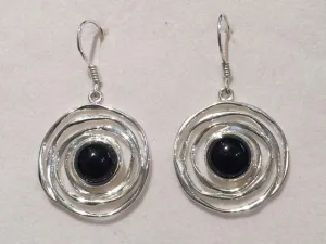 Multi Circle Onyx Earrings