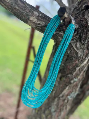 Multi-strand Faux Turquoise Necklace