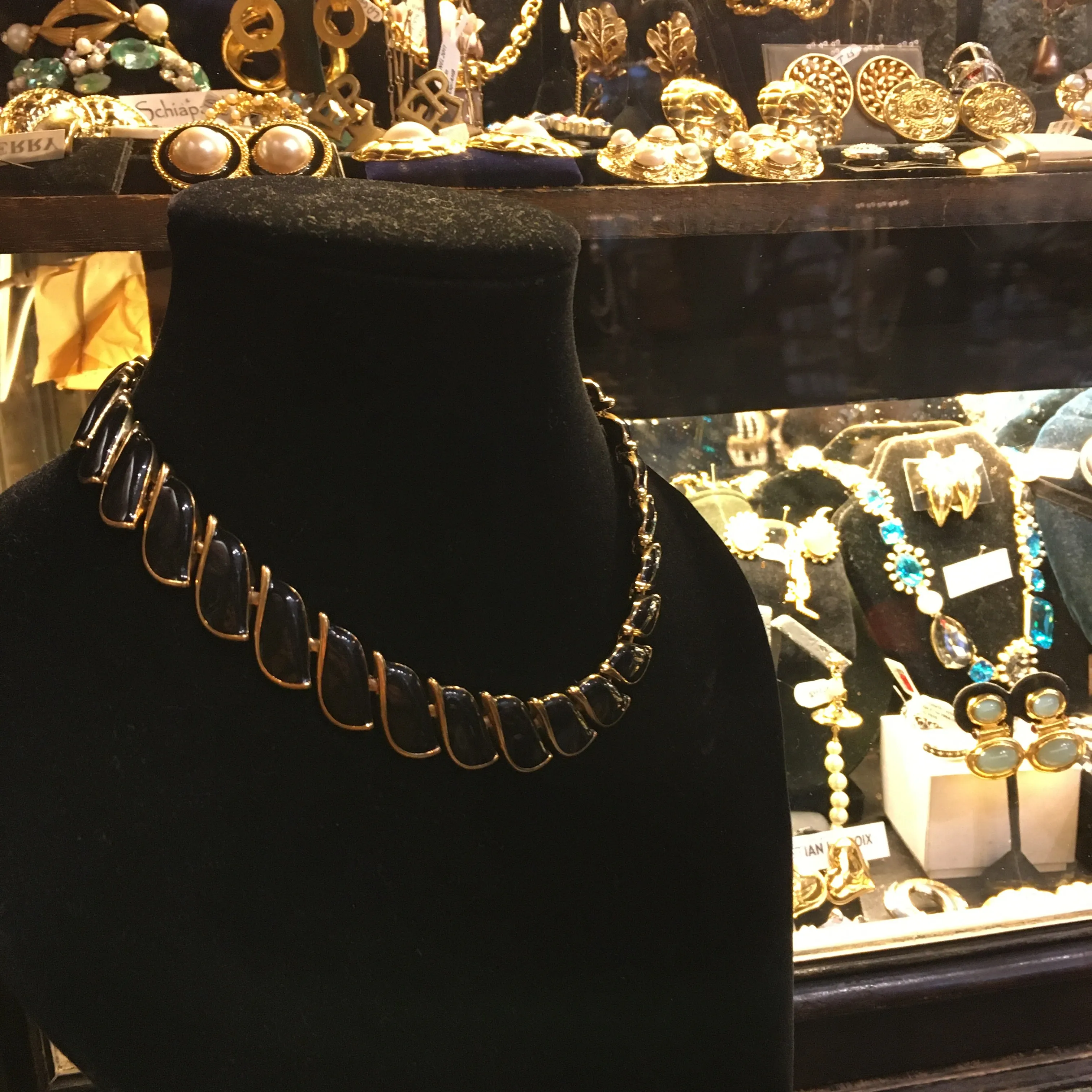 Napier Necklace Black and Gold Enamel