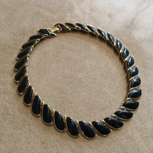 Napier Necklace Black and Gold Enamel