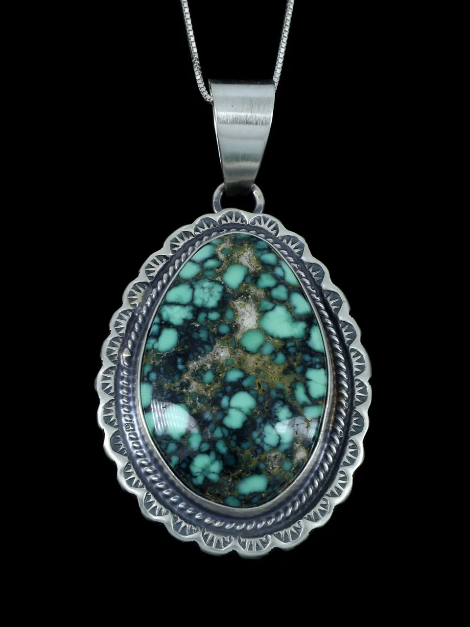 Native American Sterling Silver Angel Wing Variscite Pendant