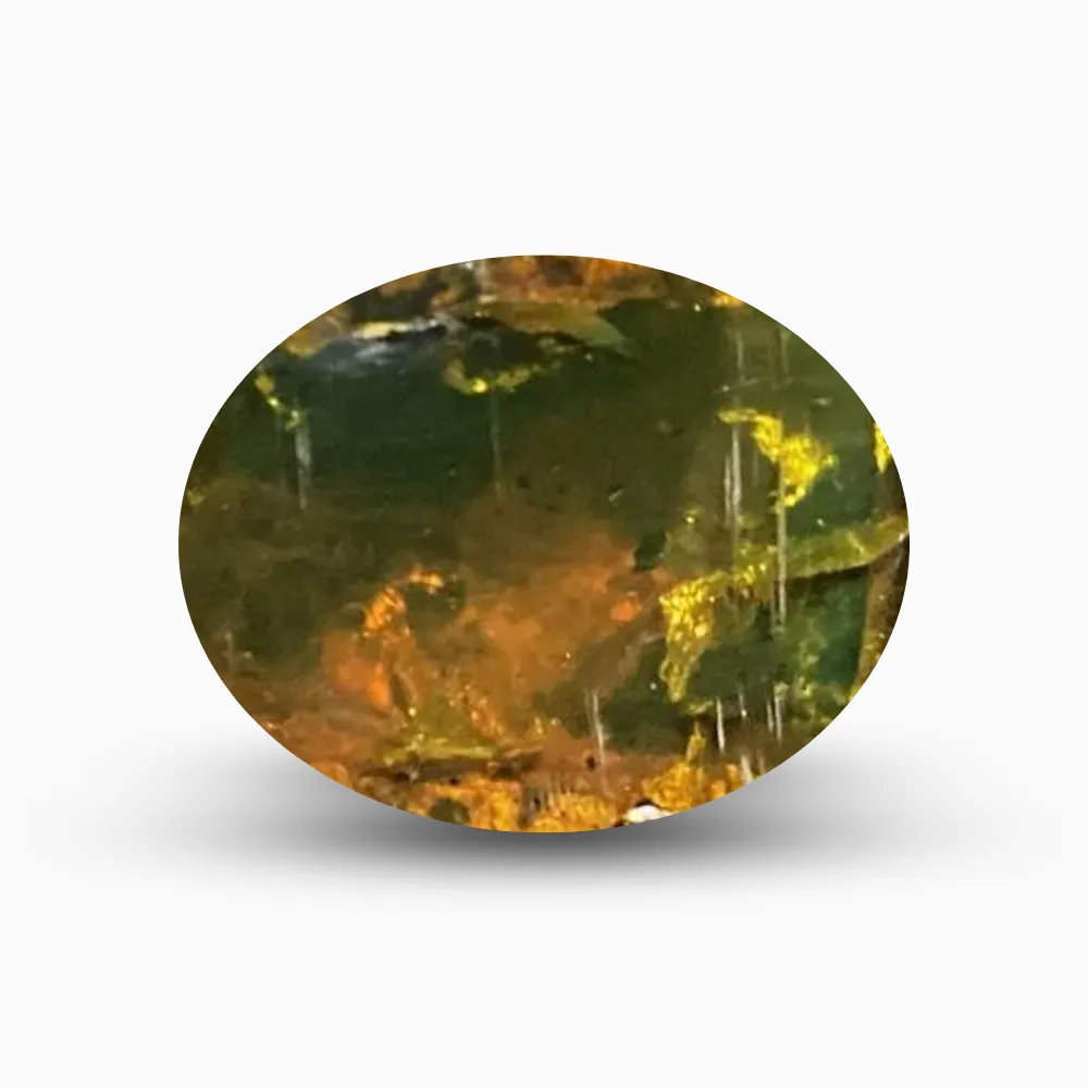 Natural Green Amber Stone 4 Carats Oval Shape