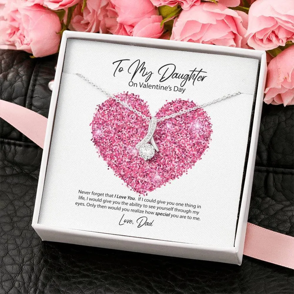 Necklace for Daughter, To My Daughter From Dad Valentine's Day, Gift for daughter