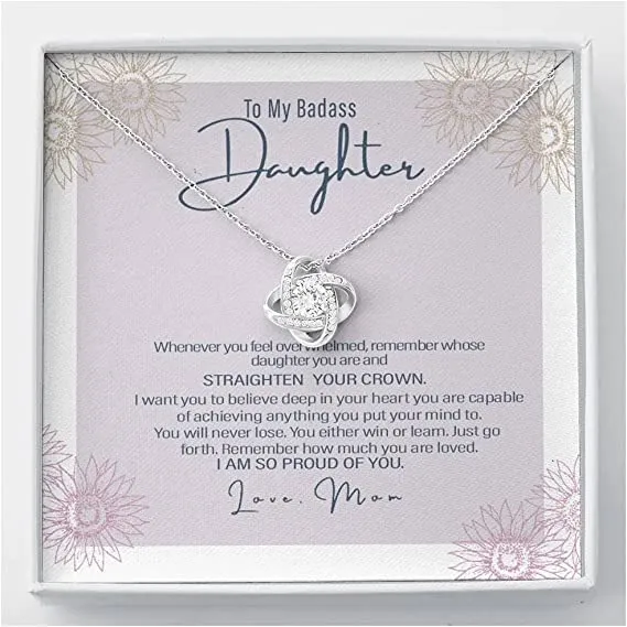 Necklace For Daughters, Daughter Necklaces From Mom With Jewelry To My Knot Women