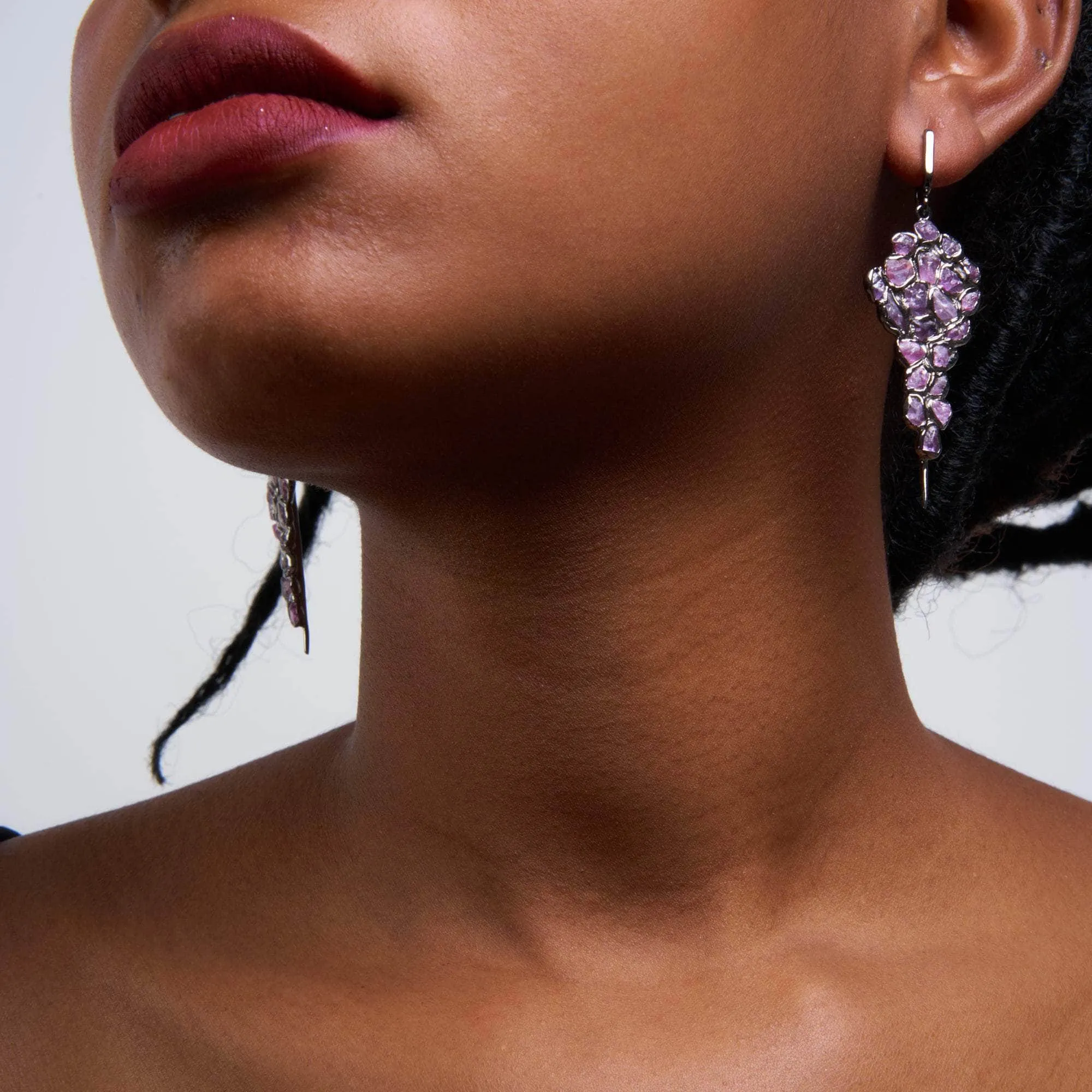 Nia Rough Pink Sapphire Earrings