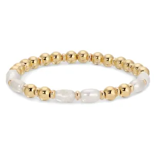 Oblong Pearl Stretch Bracelet