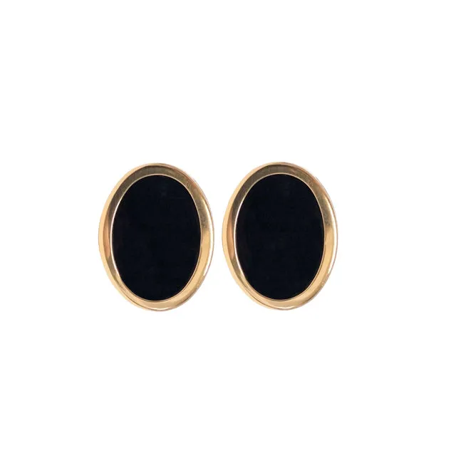 Onyx and 14KT Yellow Gold Oval Cufflinks