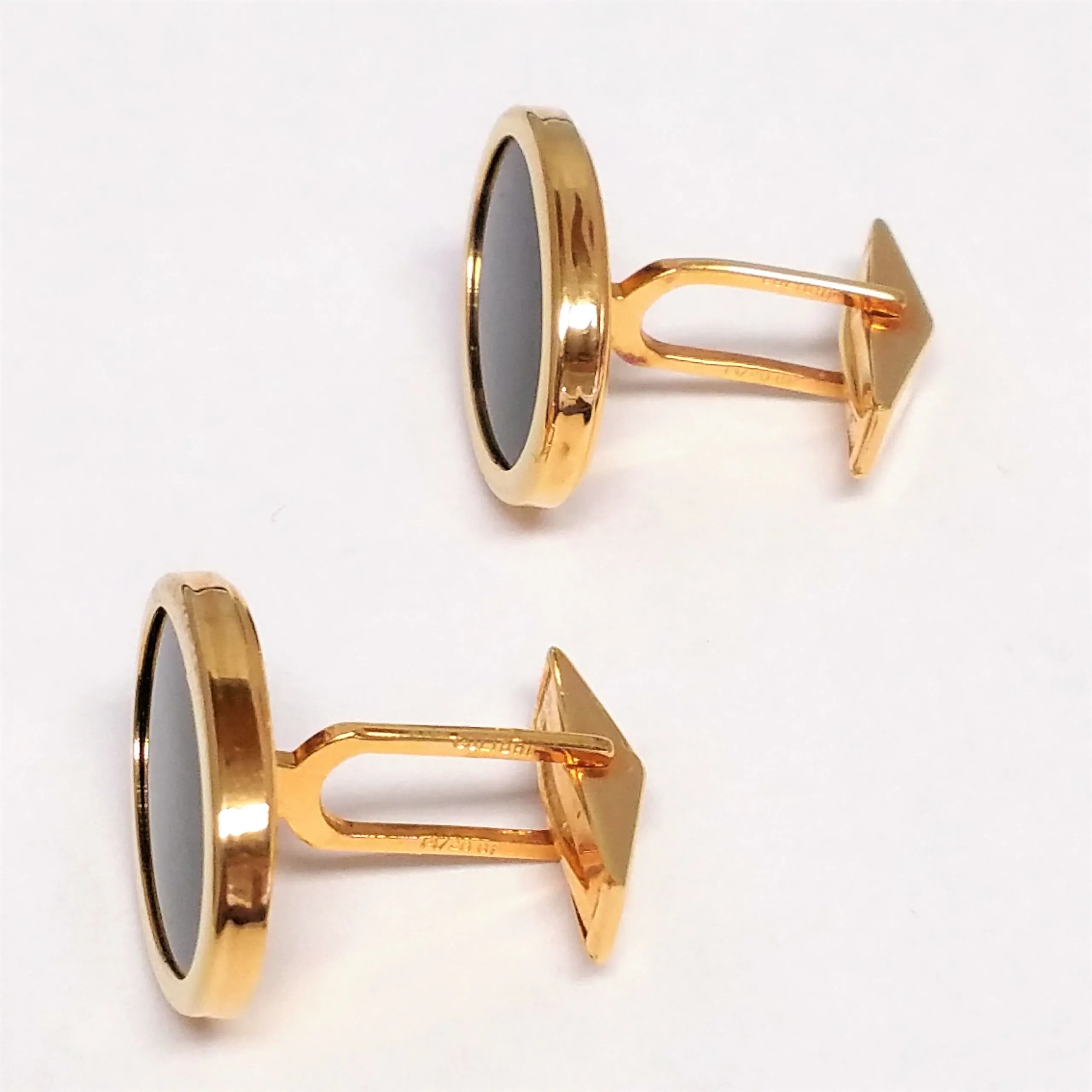 Onyx and 14KT Yellow Gold Oval Cufflinks