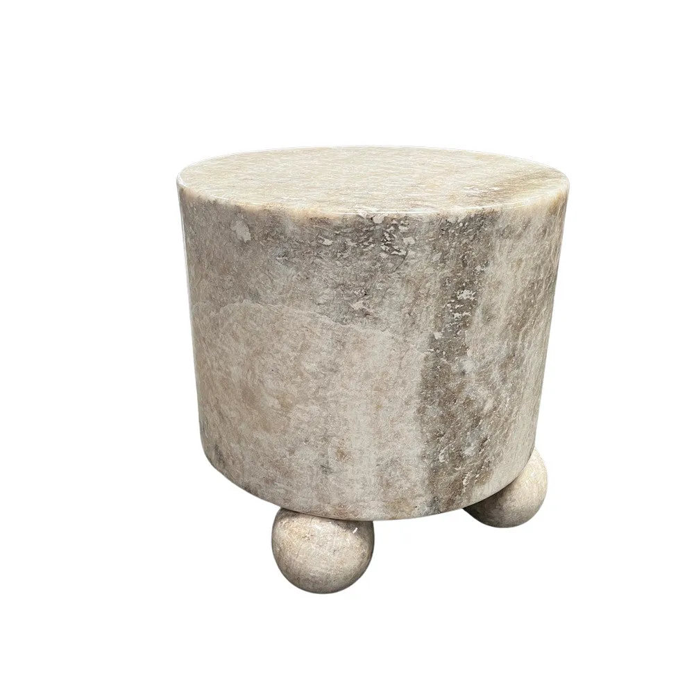 Onyx Side Table With Ball Feet