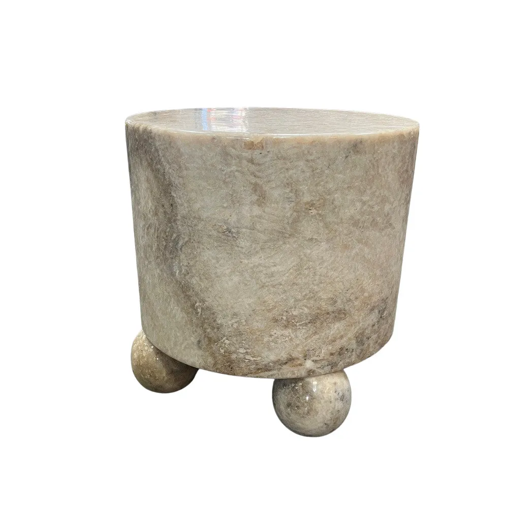 Onyx Side Table With Ball Feet