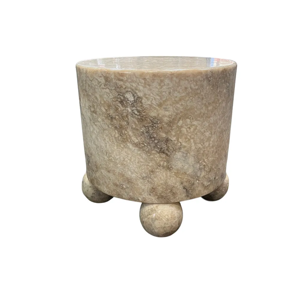 Onyx Side Table With Ball Feet