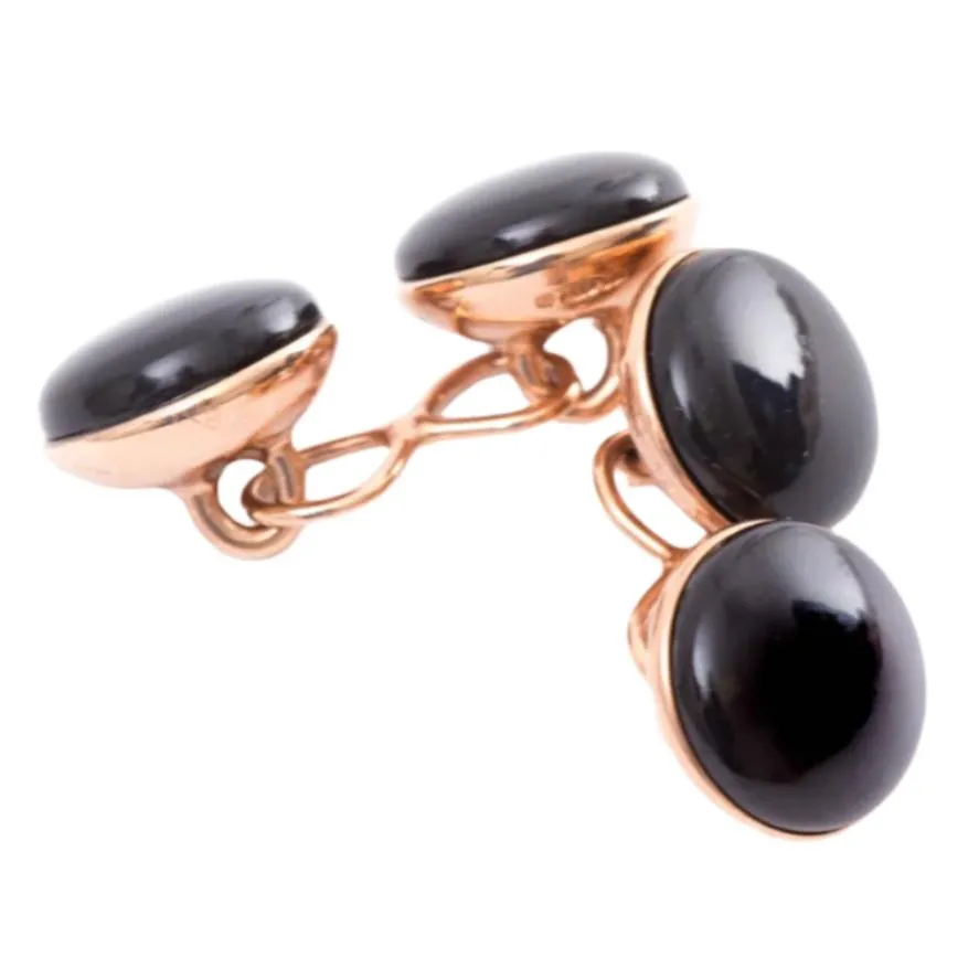 Onyx Stone Gold-Plated Sterling Silver Capsule Cufflinks