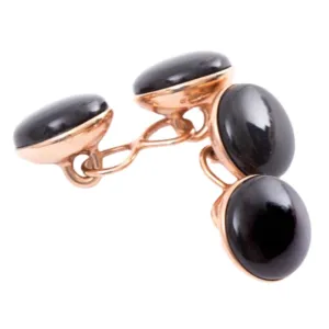 Onyx Stone Gold-Plated Sterling Silver Capsule Cufflinks