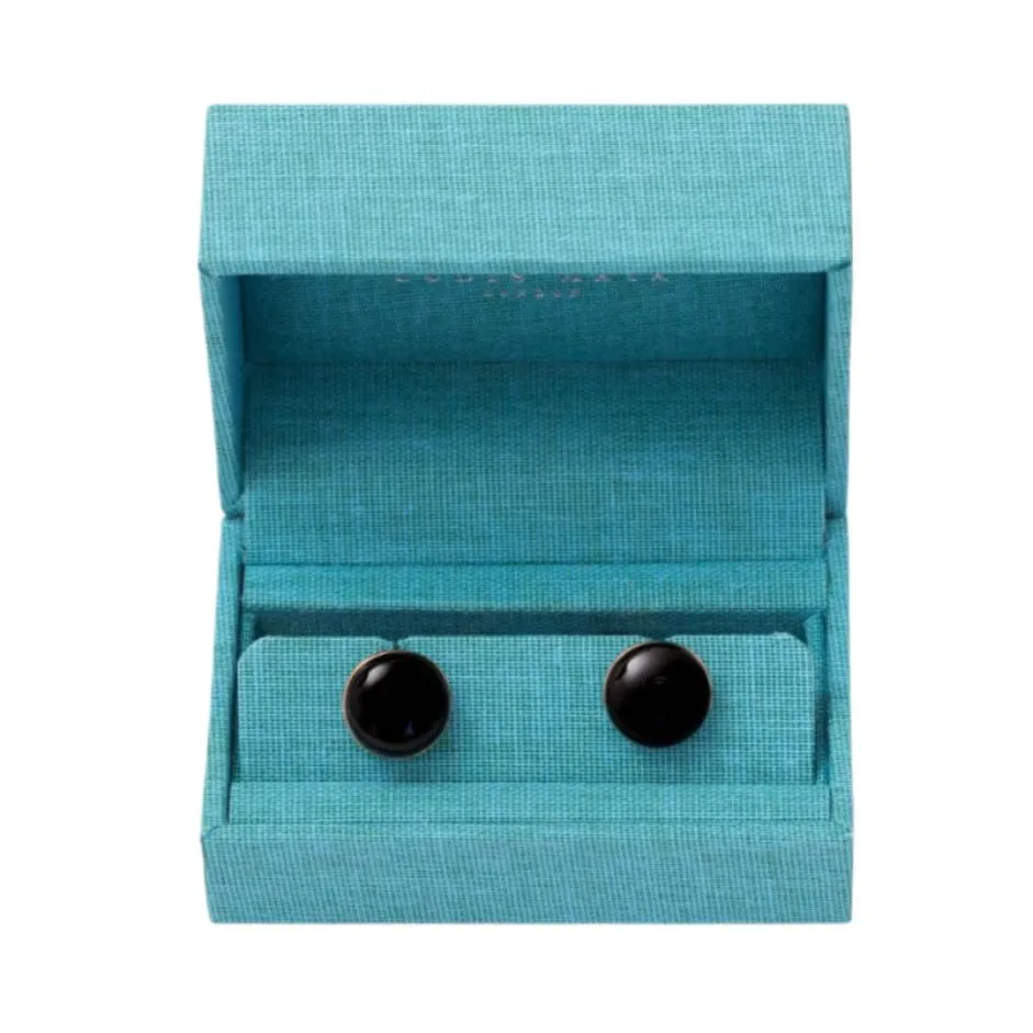 Onyx Stone Gold-Plated Sterling Silver Capsule Cufflinks