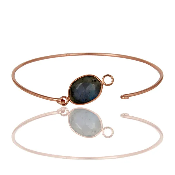 Organic Clasp Labradorite Gemstone Bangle