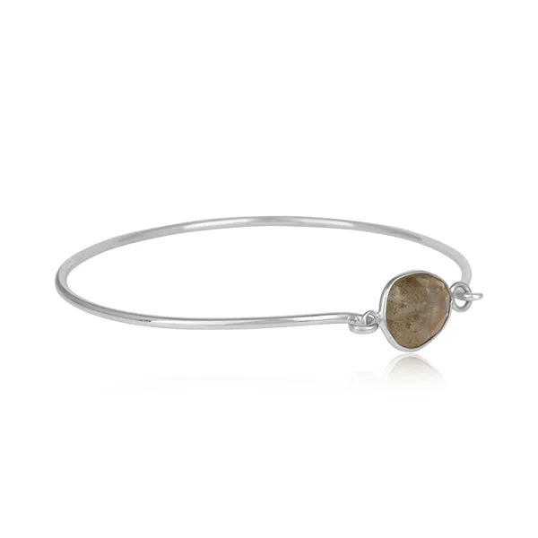 Organic Clasp Labradorite Gemstone Bangle