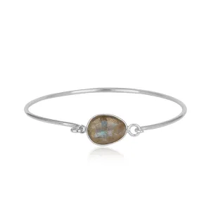 Organic Clasp Labradorite Gemstone Bangle