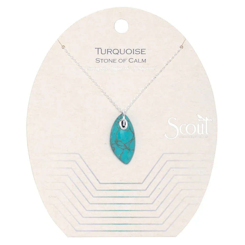 Organic Stone Necklace - Turquoise/Silver