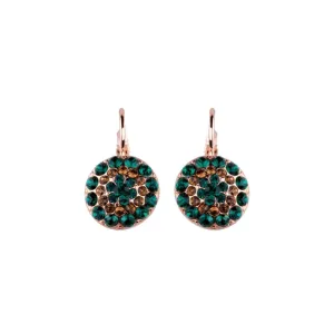 Pavé Leverback Earrings in "Deep Forest" - Rose Gold