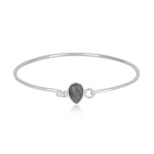 Pear Clasp Labradorite Gemstone Bangle
