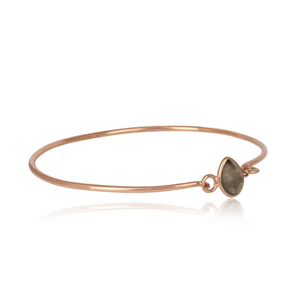 Pear Clasp Labradorite Gemstone Bangle