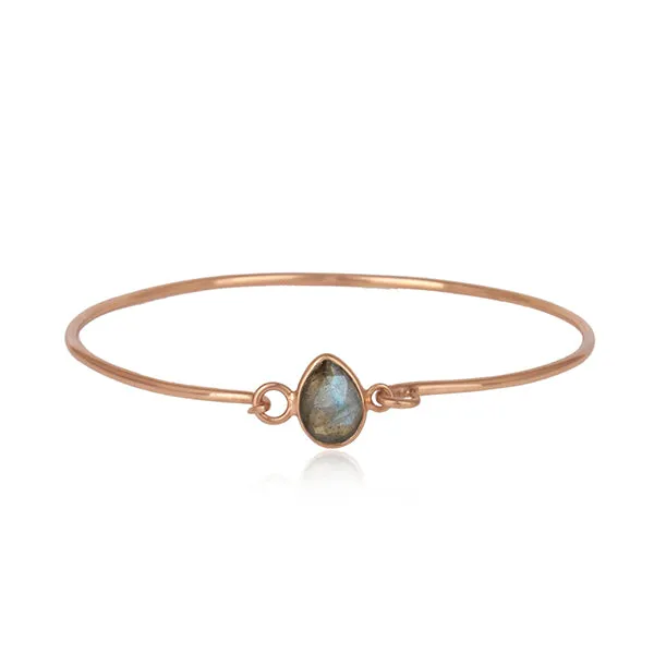 Pear Clasp Labradorite Gemstone Bangle