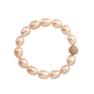 Pearl And Diamond Bead Bracelet