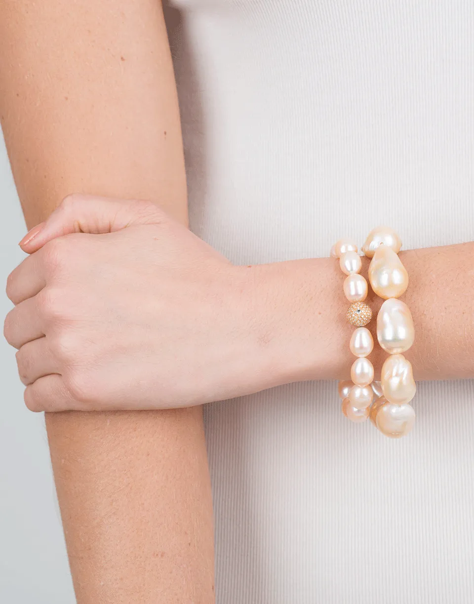 Pearl And Diamond Bead Bracelet