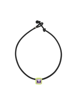 POP CHOKER ~ WITH SQUARE IN CANDY SETTING IN LIME