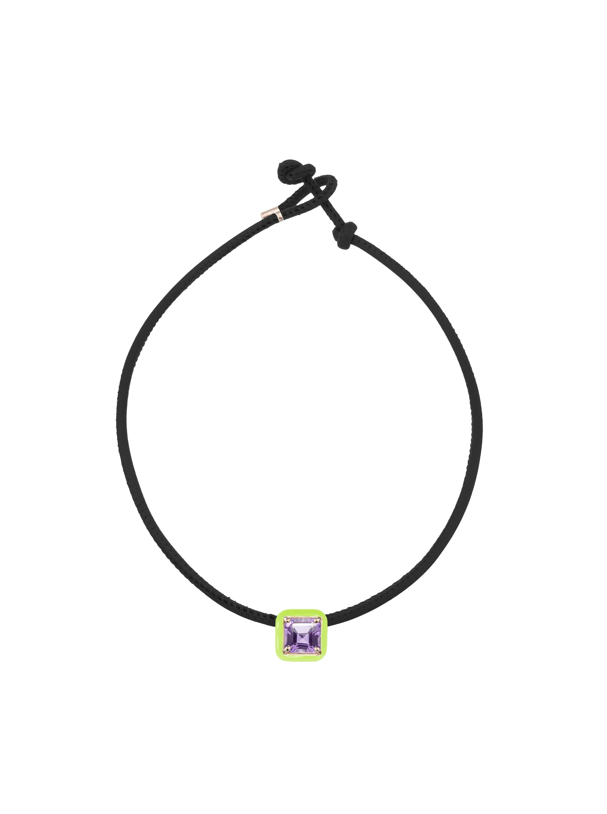 POP CHOKER ~ WITH SQUARE IN CANDY SETTING IN LIME