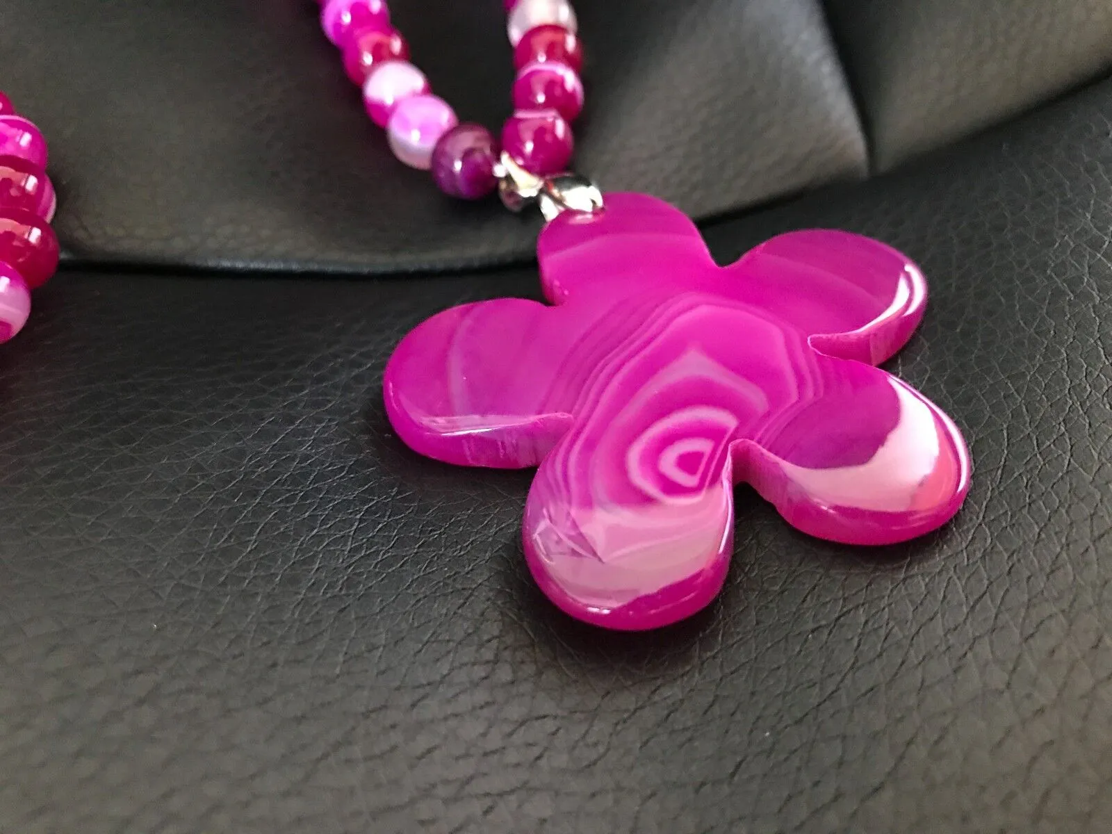 PURPLE AGATE SET OF NECKLACE   STRETCHABLE BRACELET   EARRING