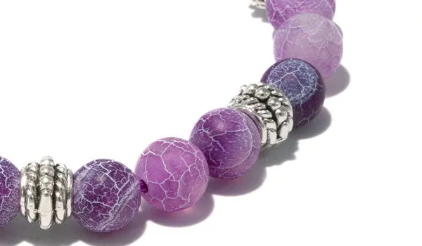 Purple Dragon Vein Balinese Natural Gemstone Bracelet