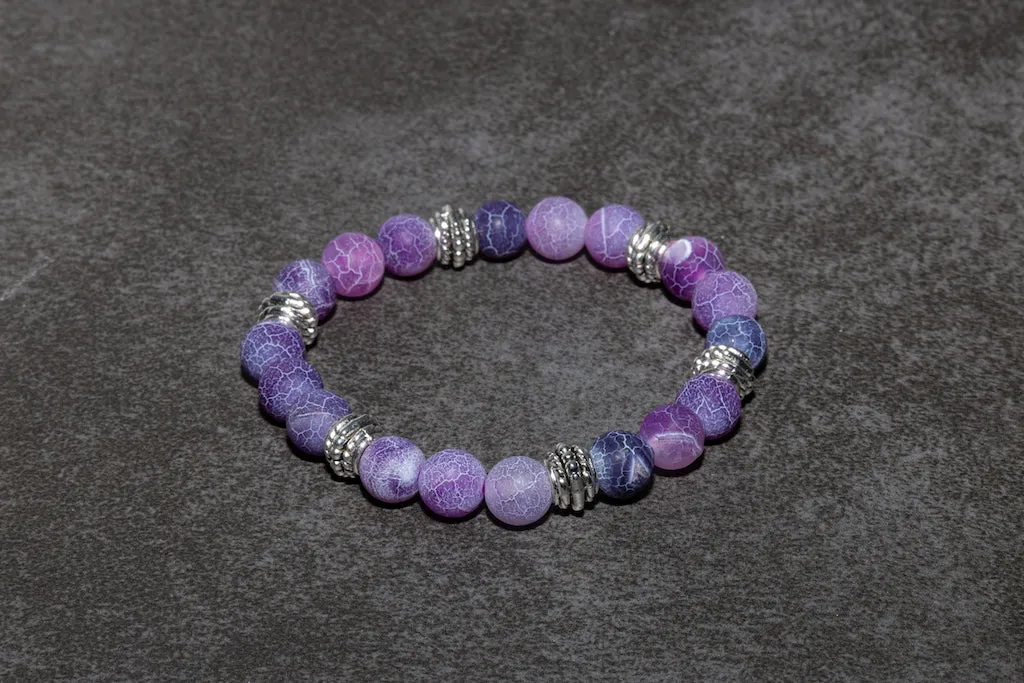 Purple Dragon Vein Balinese Natural Gemstone Bracelet