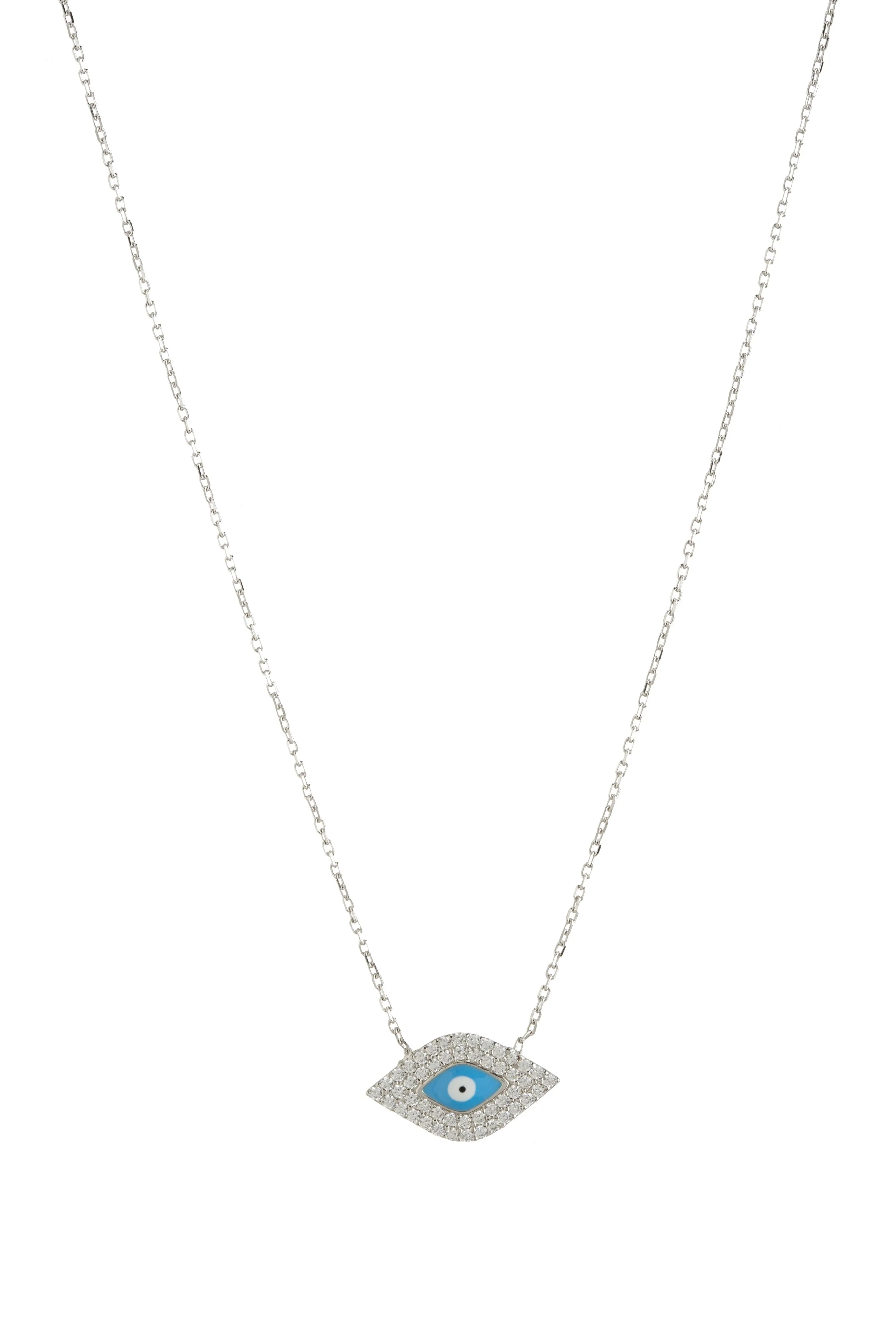 "Aphrodite" Evil Eye Turquoise CZ Necklace