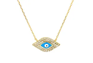 "Aphrodite" Evil Eye Turquoise CZ Necklace