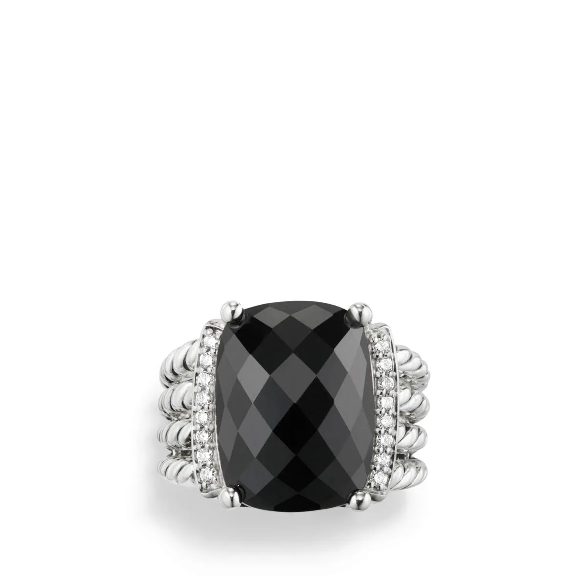 Ring with Black Onyx and Diamonds