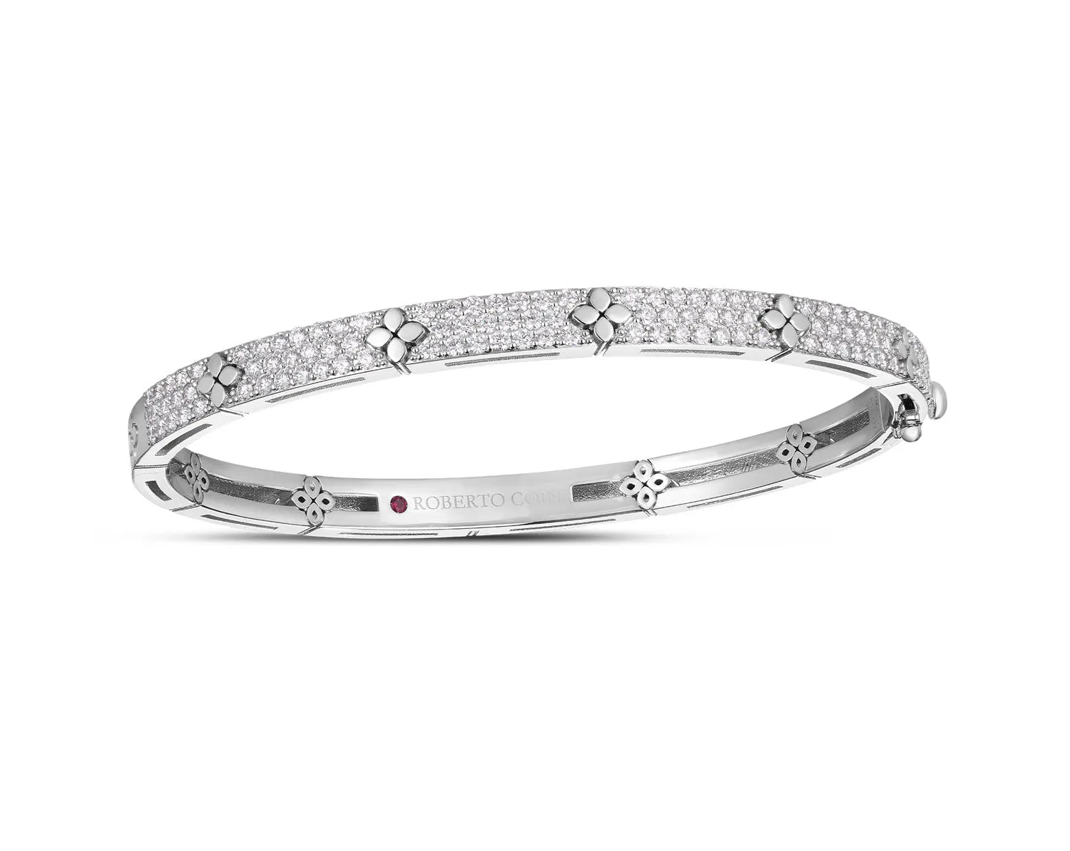 Roberto Coin 18k White Gold Love in Verona Bangle Bracelet