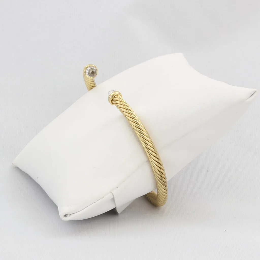 Rope cuff bracelet with colored faceted gemstone