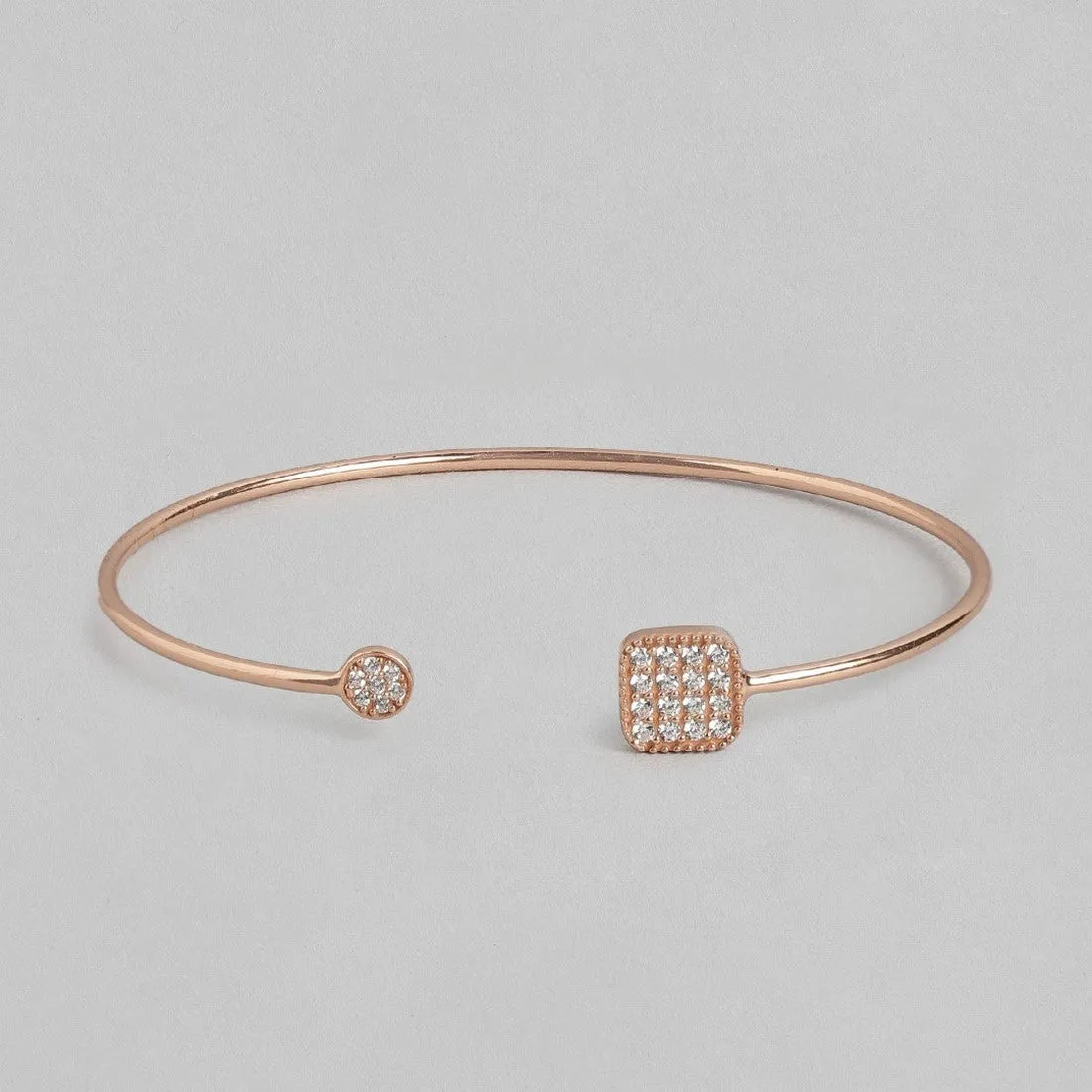Rose Gold Radiance: Sterling Silver Bracelet with Cubic Zirconia