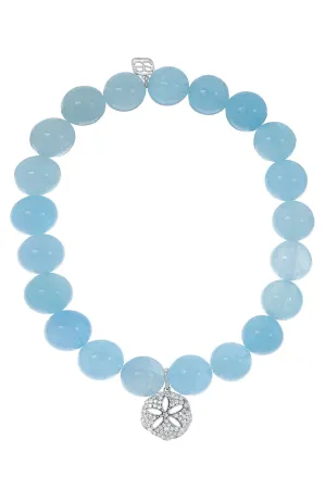 Sand Dollar Aquamarine Charm Bracelet