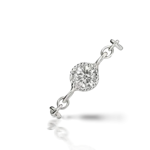 Scalloped Set Diamond Chain Orbit Earring by Maria Tash in White Gold